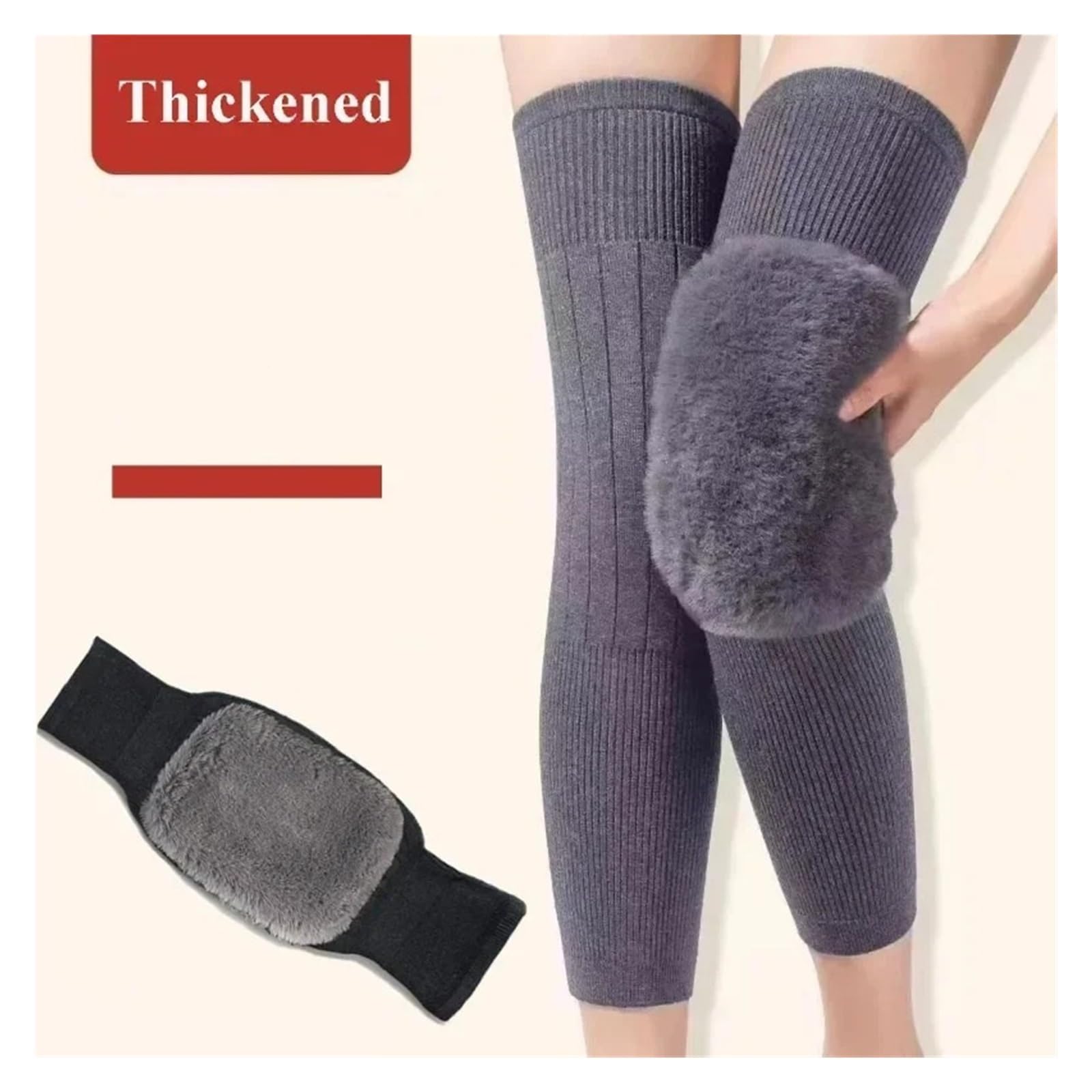 Rodilleras Deportivas Antideslizantes, Soporte y Calentadores para Invierno, universales para Personas Mayores, para Mantener Las piernas Calientes y con protección de Terciopelo Grueso.