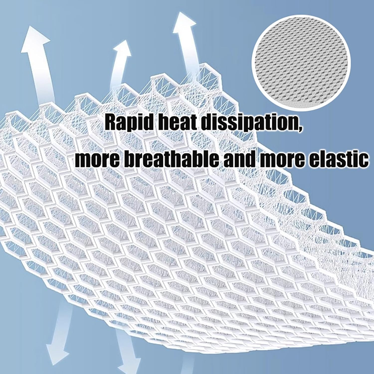 Ice Silk Summer Sleeping Mat with 5D Breathable Mesh, Non-Slip Elastic Straps and Wide-Banded Edging for Home, Dorm and Adult Use Easy Foldable Storage