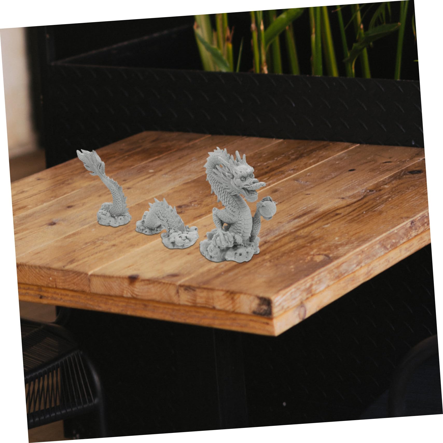 Cabilock Statue de Dragon Ornement Portable Légère en Pierre Bleue Détails Complexes Décoration D'aquarium ou Jardin pour Bureau ou Espace Extérieur