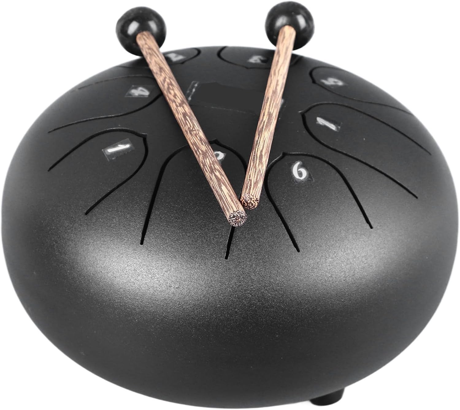 6インチ8トーンタングドラム、ローズウッドベース付きステンレススチールハンドパンドラム、瞑想ヨガパフォーマンス用ウォーリーエンプティ