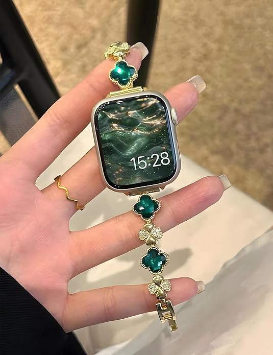 Correa de metal con diamantes para Apple Watch 38-45mm miniatura 3