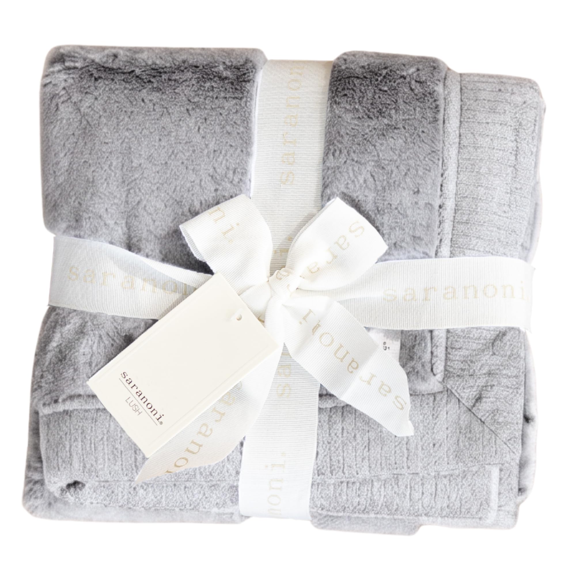Saranoni Baby Receiving Blanket Ultra Soft Plush Gray Blanket 40x30