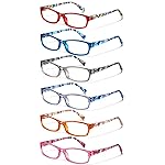 kunchu 6 Pack Reading Glasses for Women Men - Blue Light Blocking Spring Hinge Computer Readers Anti Glare UV Eyeglasses (Floral, 1.0, x)