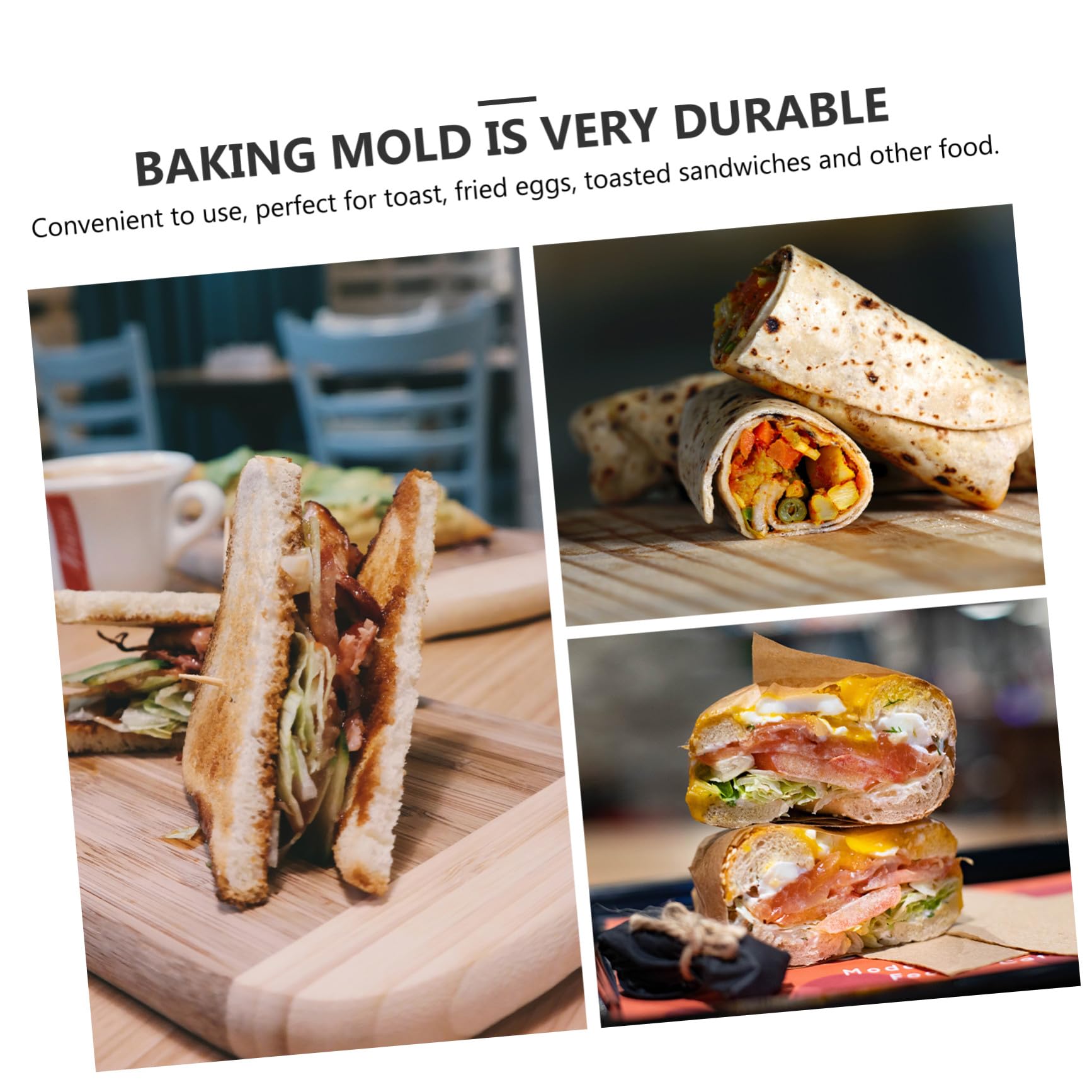 Baluue Sandwichera Desmontable de Aluminio Negro, Doble Cara y Uso como 2 Sartenes, para Sándwiches y Waffles Cocina