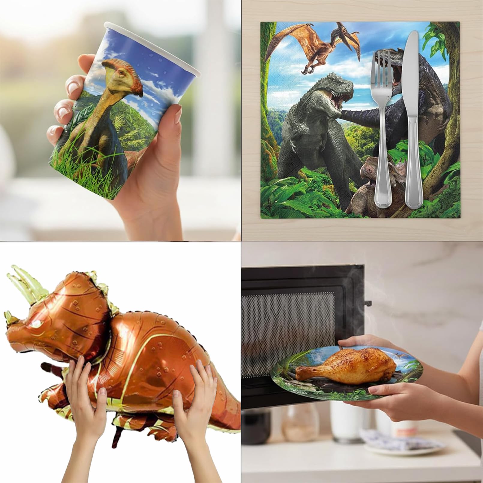 Decorazione Compleanno Dinosauri,83 Pcs Stoviglie Feste Compleanno Dinosauri, Stoviglie Per Feste,Striscione, Tovaglia.