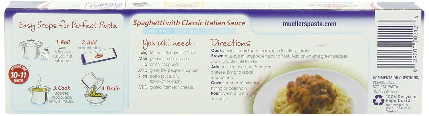 Mueller's Spaghetti, 16-Ounce Boxes (Pack of 20)