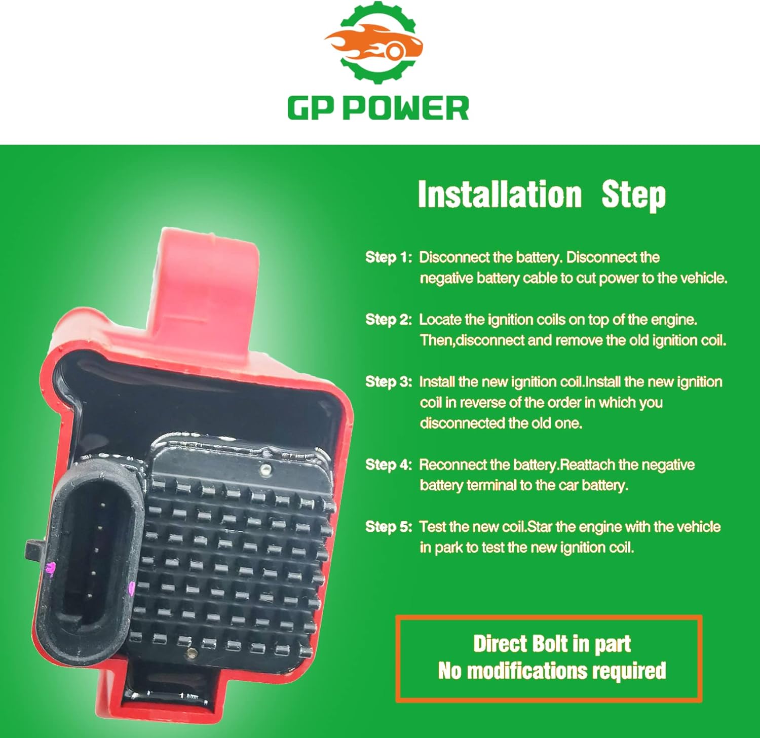 SMART IGNITION COIL IGN1A 3008M0077471 SET OF 1 COMPATIBLE WITH Mercury EFI Optimax 75-300 ALSO FOR ALL Vehicles Using Aftermarket Management Systems Replaces MSD 556-112 OEM Fit DFC1019-8