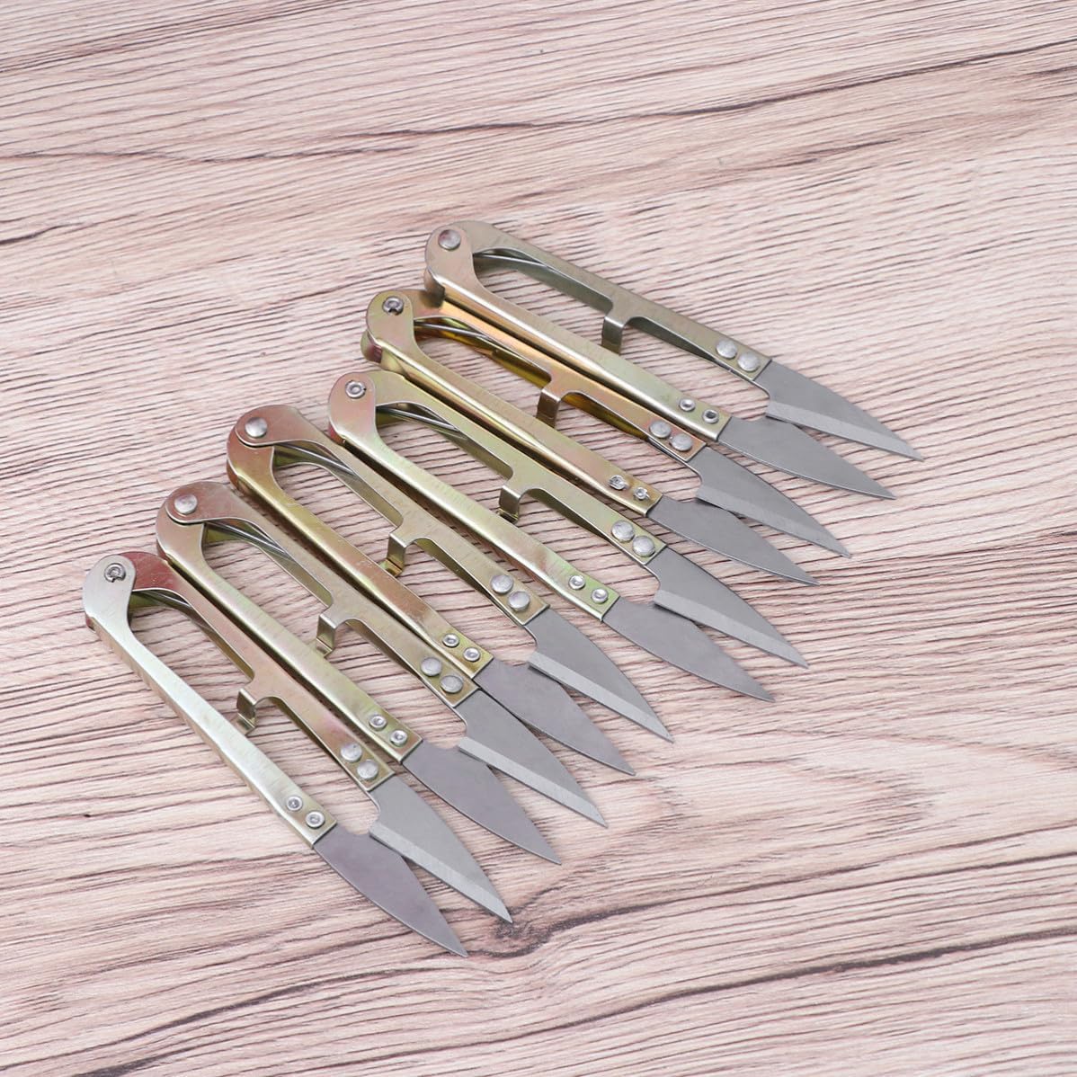 6 Pcs U Shape Embroidery Clippers with Spring Device