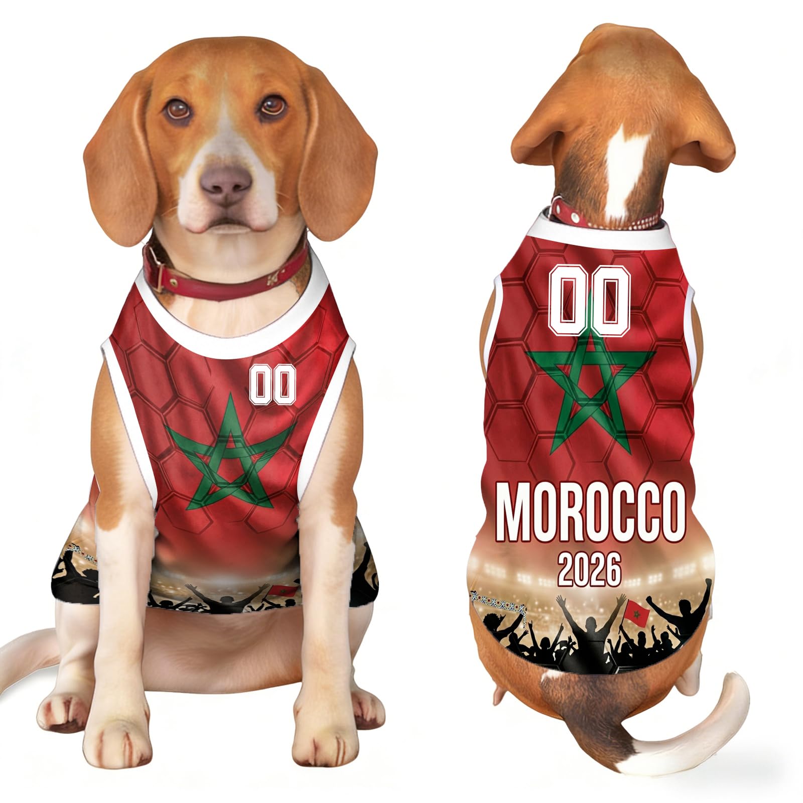 Personalised Dog Tank, Personalised Football Pet Shirt – Custom Country Flag Dog Apparel, Breathable Sleeveless Tee for Dogs, Gift for Football Fan Owner
