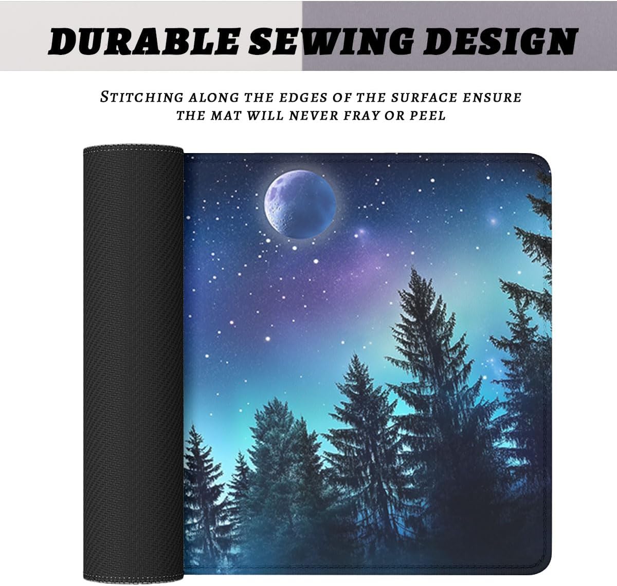 Aurora Desk Mat Starry Night Northern Lights Forest XL Mouse Pad Large Mousepad Extended Laptop Keyboard Mat Gaming Desk Pad Mouse Mat 31.5"x11.8" image 4