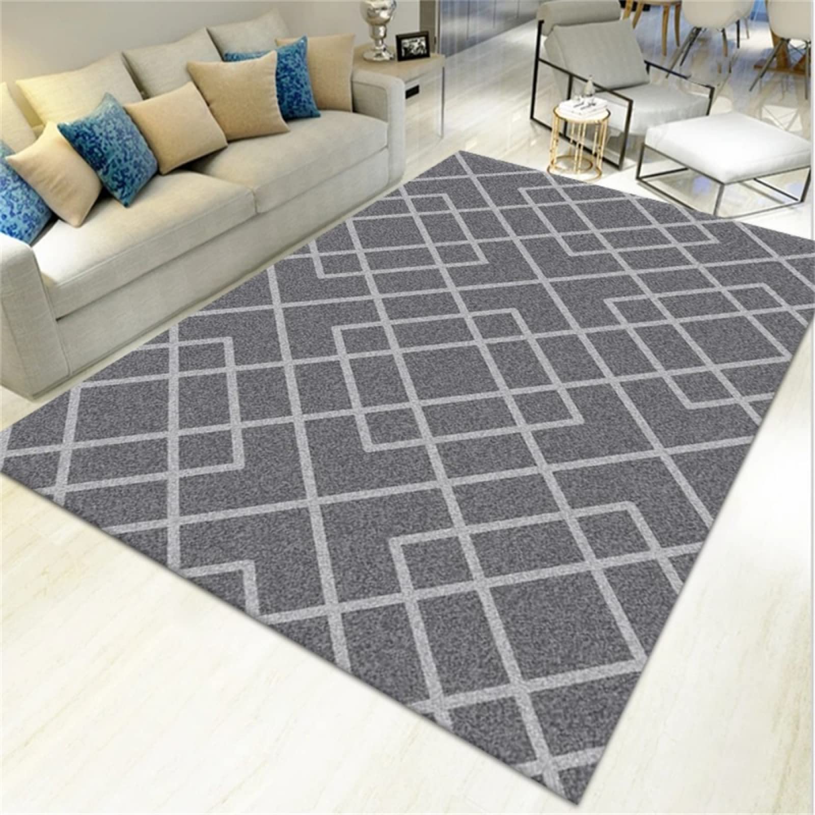 Tapis de protection de sol géométrie moderne 130x190cm contre les glissades de bébé