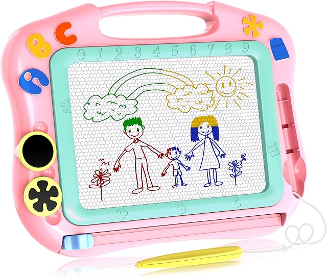 Lofee Mas Magna Doodle Girls Toys Age 3 4, Magnetic Doodle Board for Girls Birthday Present for 3-4 Year Old Girls 3 4 Year Old Toddlers Gifts Pink
