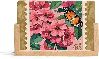 Night Light Acrylic Night Lights with USB Cables Jiuzhong Ge Hua and Butterfly Acrylic Display Boards with Wooden Light Base Dimmable Night Lights for Home Bar Cafe Office 10.3x15.5cm