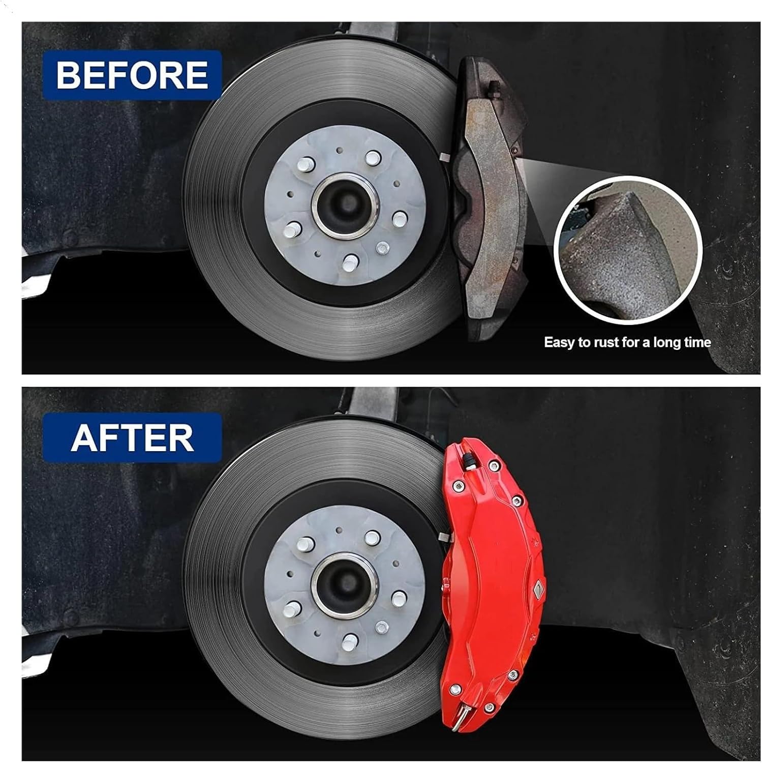 Brake Caliper Covers，Compatible For Tesla Model 3 2017 2018 2019 2020 2021 2022 2023 Accessories With Stickers(not Fit Model 3 2024)(Yellow)