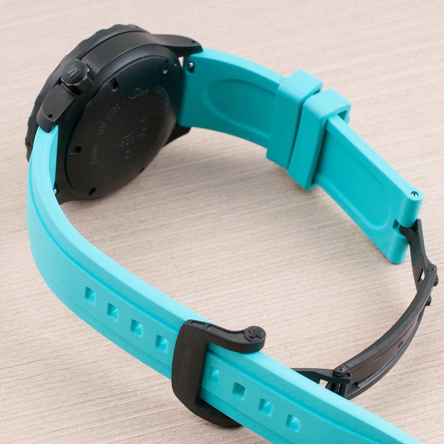 StrapHabit Spring Loaded Deployant Buckle Watch Clasp - Stainless Steel Deployment Clasp Fits FKM Rubber Watch Straps