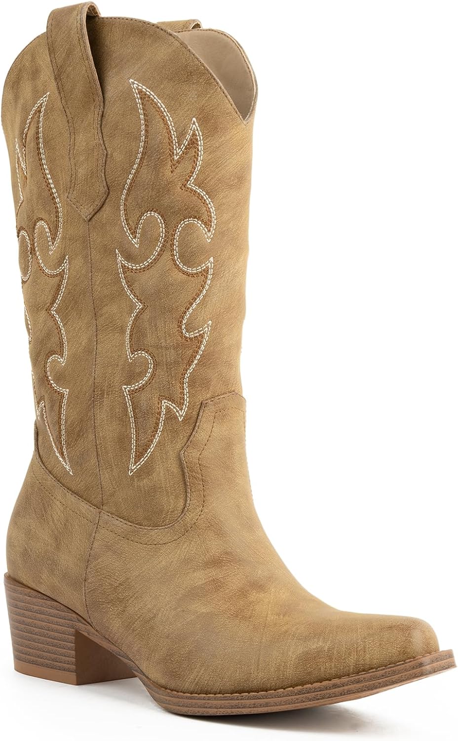 Western Cowgirl Boots, Cowboy Boots For Women, Pull On Mid Calf Western Country Boot