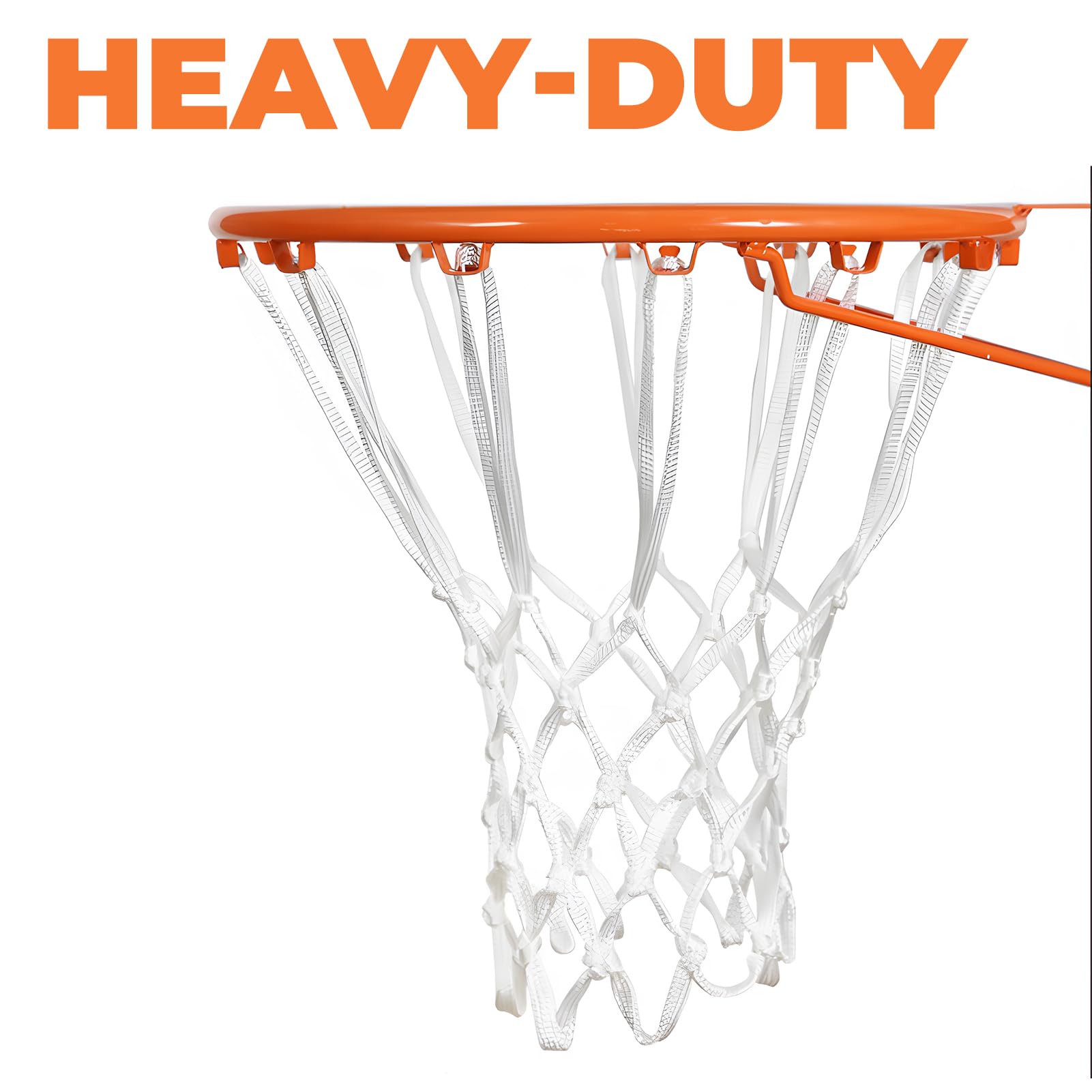 Filet de Basket-Ball de Rechange Résistant aux Intempéries, Compatible avec Paniers Standard Intérieurs et Extérieurs, 12 Boucles, 53,3 cm de Longueur, Polyester Durable