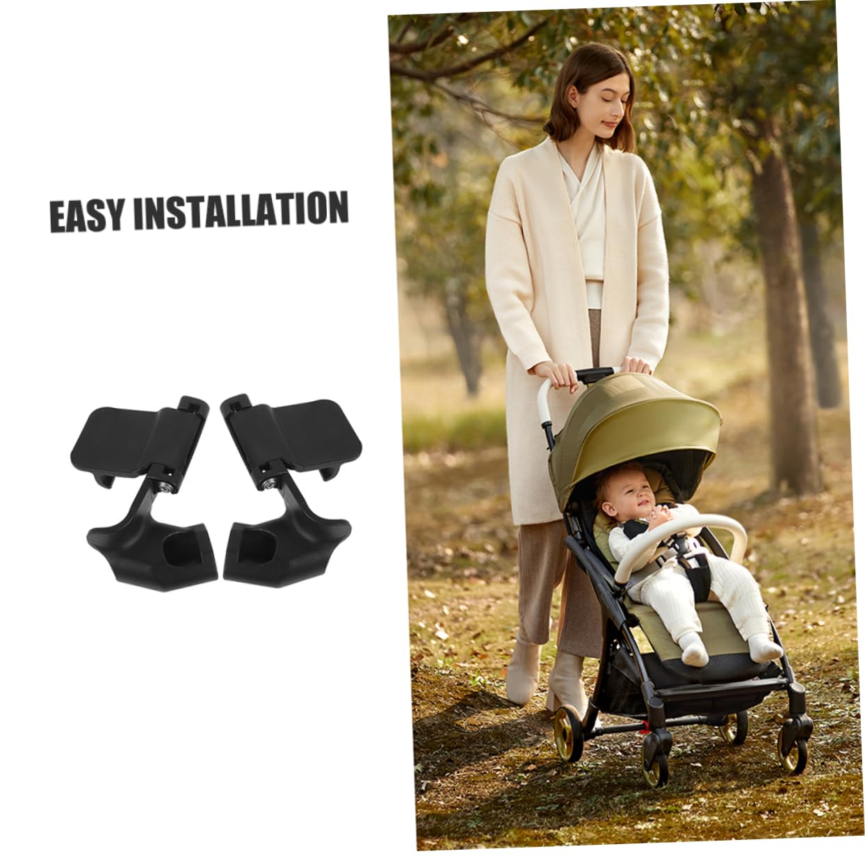 4pcs Stroller Armrest Adapter Accessories for Pushchairs Easy to Install Front Clips Compatible Models for Peace of Mind