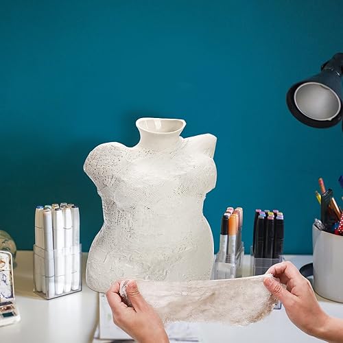 Miniatura 6 de Lawei Paquete de 8 rollos de tela de yeso, tiras de yeso, rollo de vendajes de gasa para proyectos, fabricación de máscaras, esculturas, moldes