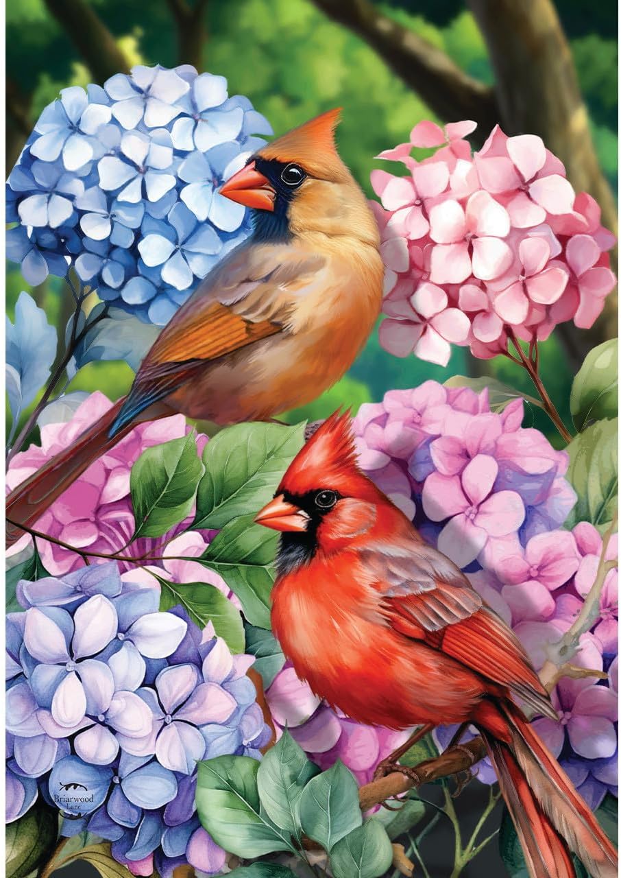 Briarwood Lane Hummingbird and Hydrangea House Flag