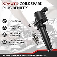 Vista 2 de Paquete de Bobina de Encendido y Bujías Compatible con Ford Escape Focus Transit Connect 2.0 2.3 2004 2005 2006 2007 2008 2009 2010 2011, 04 05