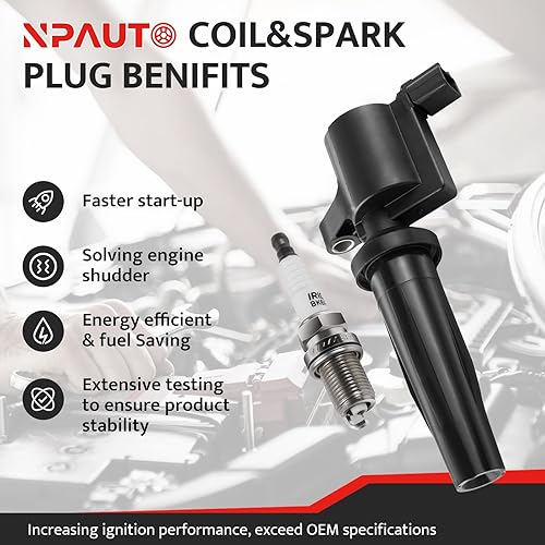 Miniatura 2 de Paquete de Bobina de Encendido y Bujías Compatible con Ford Escape Focus Transit Connect 2.0 2.3 2004 2005 2006 2007 2008 2009 2010 2011, 04 05
