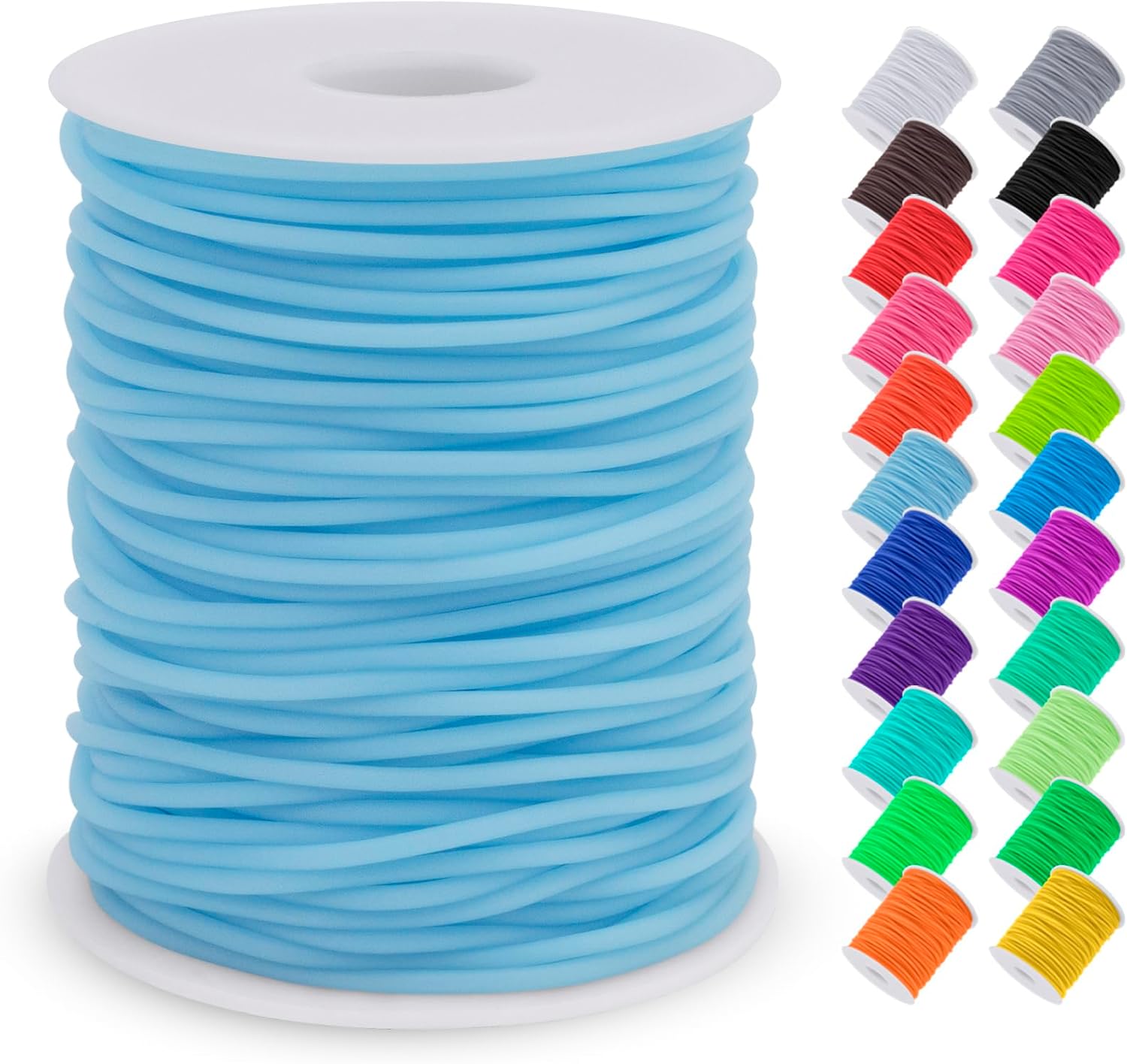 LEREATI 54.68 Yards x 2mm Hollow Pipe Tubing Rubber Cord