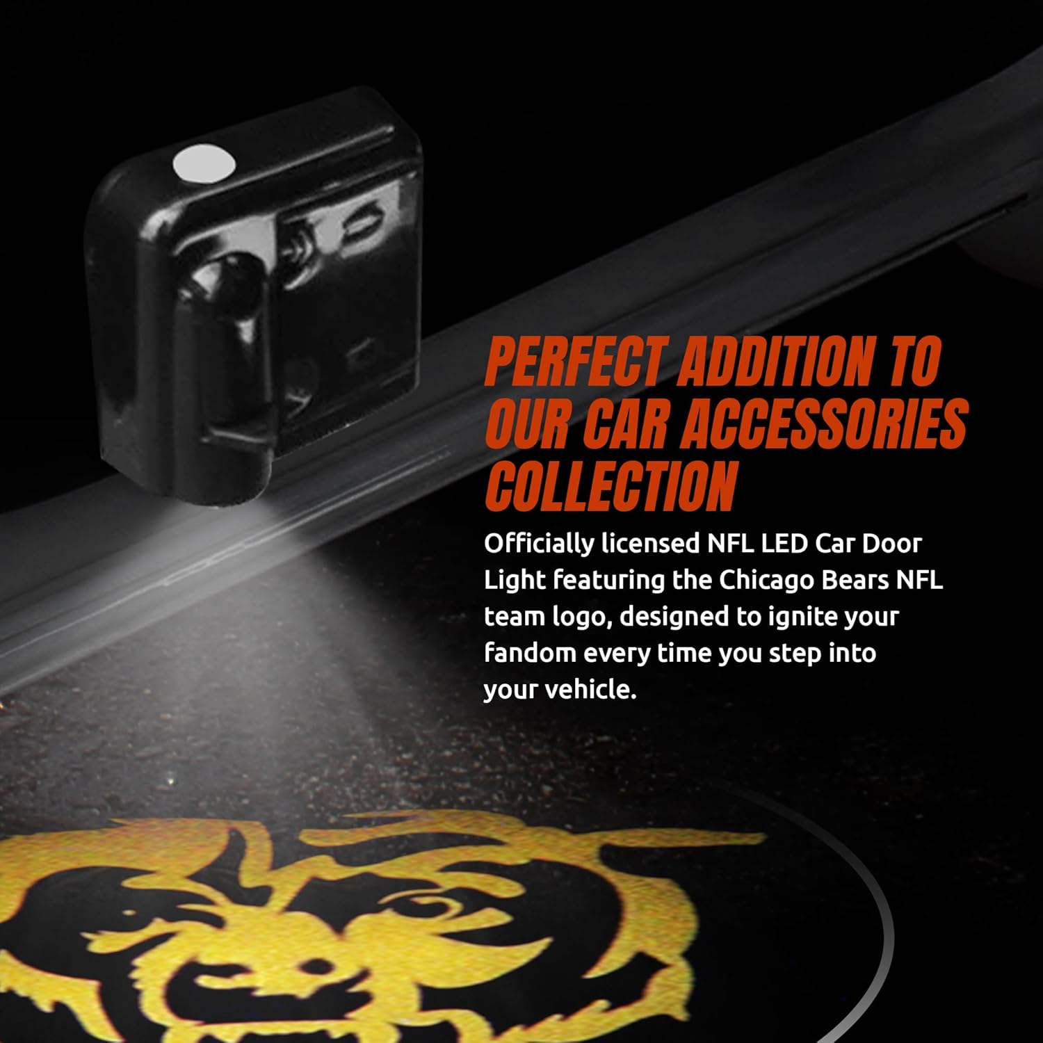 LED Car Door Light - Officially Licensed NFL Wireless Projector - Show Your Team Pride - Battery Powered, Easy Install