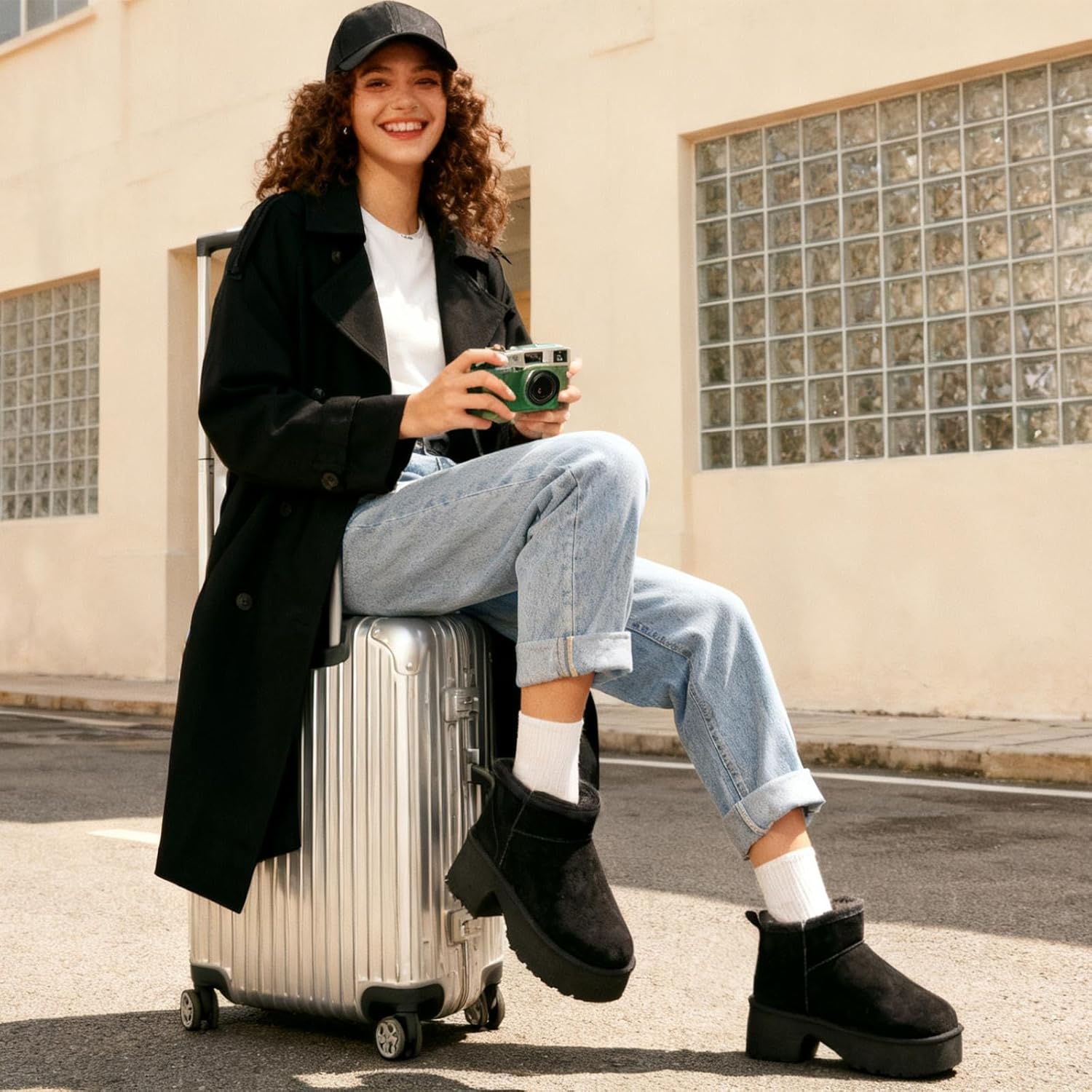 Mishansha Ankle Snow Boots for Women, Platform Mini Boots, Cozy Warm Winter Boots Black 6 - Image 3