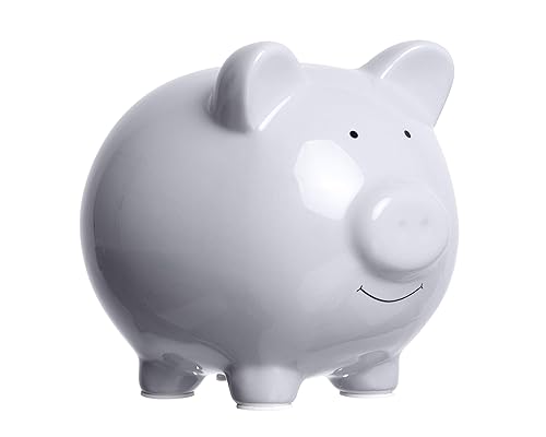 Pearhead Large Ceramic Piggy Bank, Ideal for Boys and Girls,