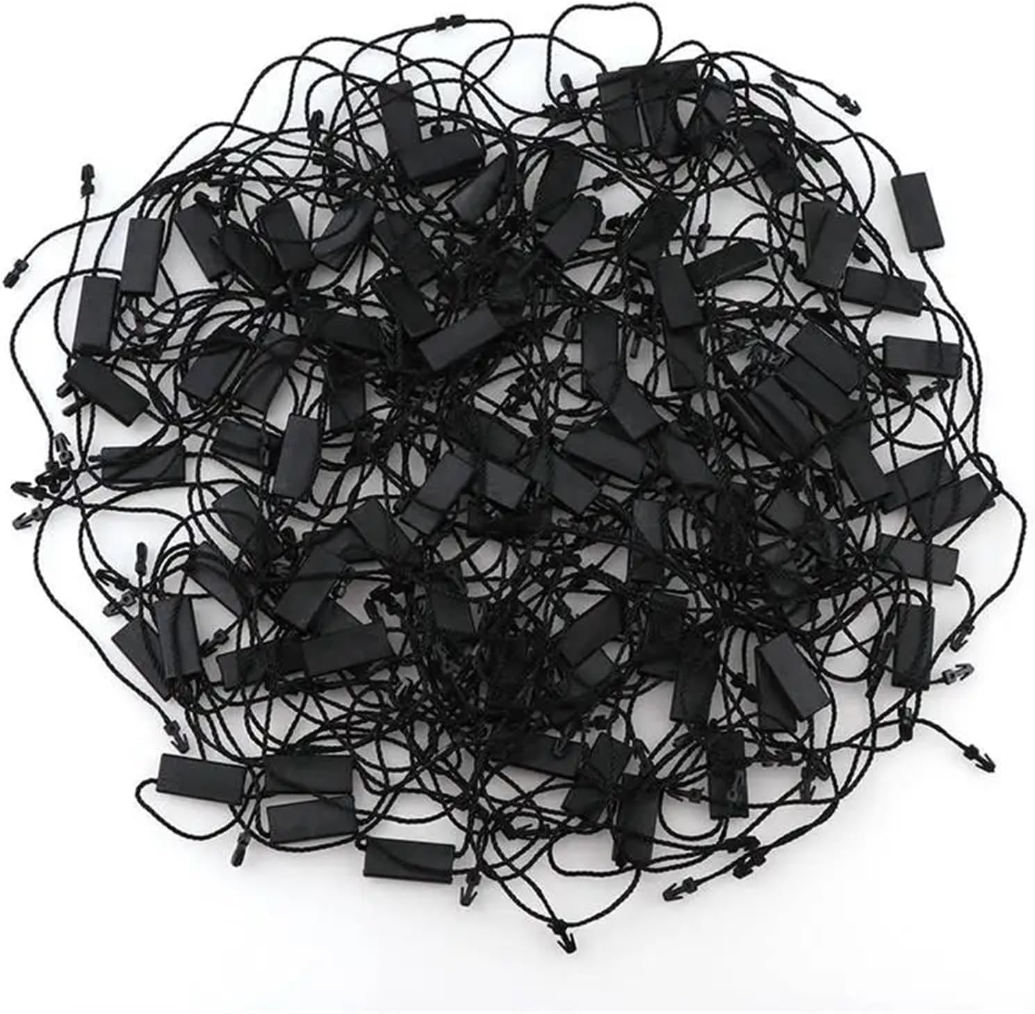 Hang Tag String 1000Pcs Rectangle Double Insertion Clothes Cotton Hanging Tablets for Garment Bag Tags Cards(Black)
