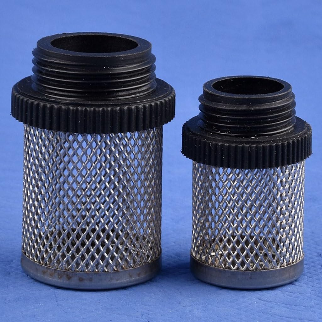 1 filtro in acciaio inox 304 per acquario e pompa di irrigazione da giardino, attacco filettato maschio da 1/2 "-2" (5 pezzi da 1 pollice)
