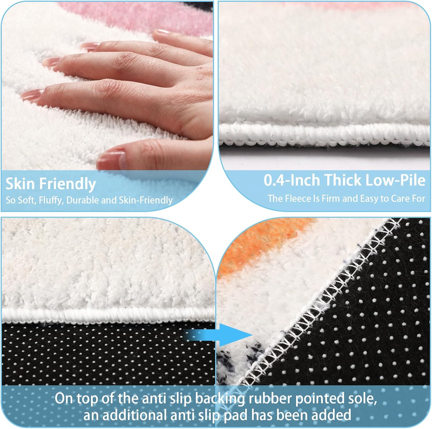 3.3 x 4 ft Calming Corner Items Calm Corner Classroom Rug Feelings Chart Emotion Reading Rug Soft Fluffy Mental Health Floor Mat for School Living Bedroom Playroom