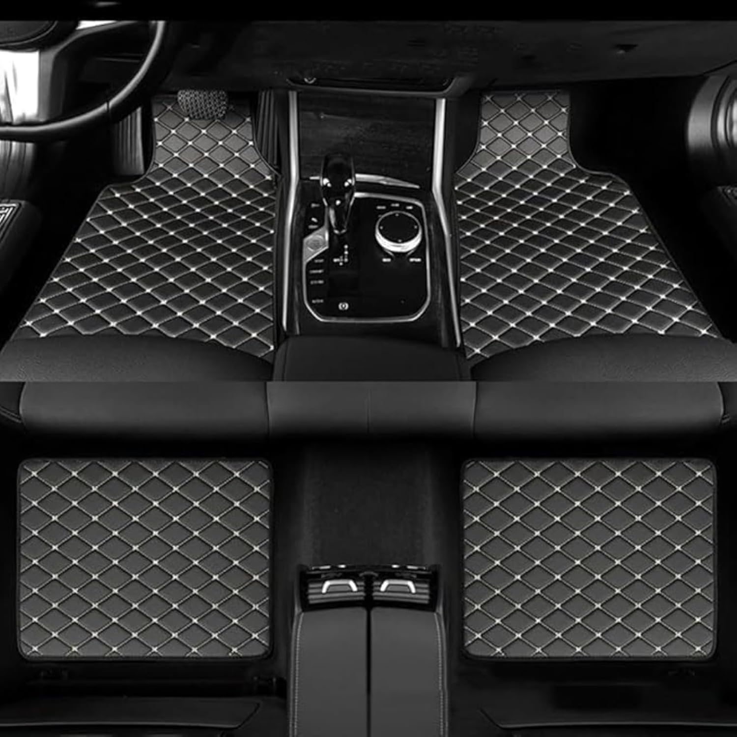 Floor Mats Cars for Suzuki SX4 2007-2018, Waterproof All Weather Car Mats Full Set 4 Piece Automotive Floor Mats Anti-Slip,Black