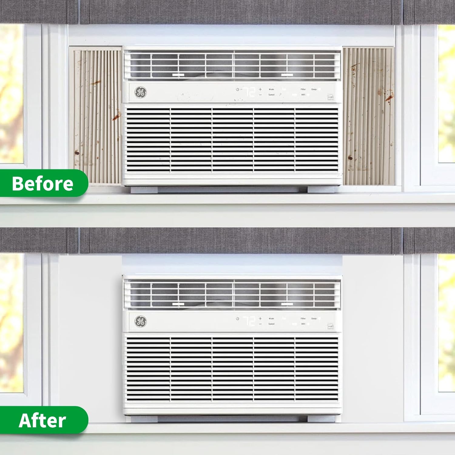Window Air Conditioner,Side Insulated Foam Panel, Summer/Winter Heat and Draft Insulating,Simple Set Panels Window Seal Thickness 0.75in