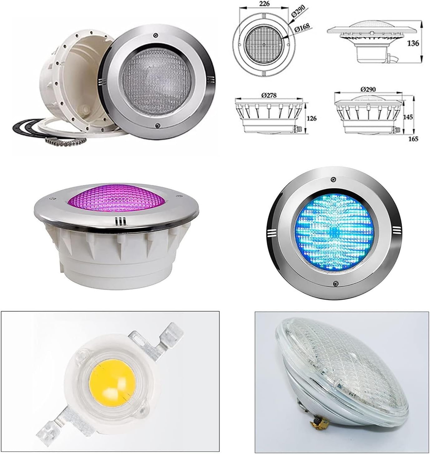 Underwater Pond Lights LED Pool Lamp (RGB+Remote ControlSize