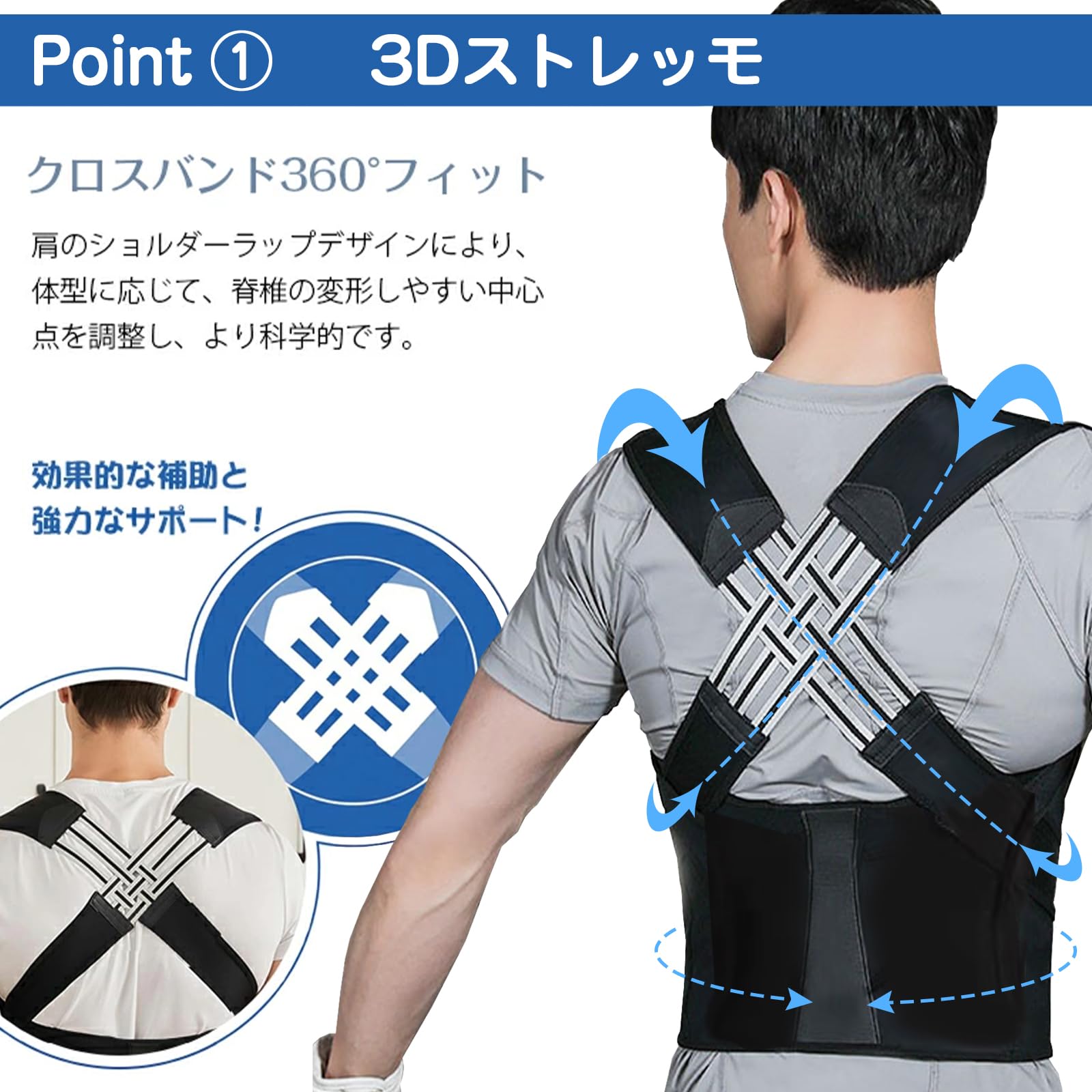 姿勢ベルト 姿勢サポーター 姿勢ベルト 美姿勢 歪み予防 猫背　Sサイズ わき痛防止ベルト採用 猫背ベルト 姿勢ベルト 姿勢サポーター 巻き肩