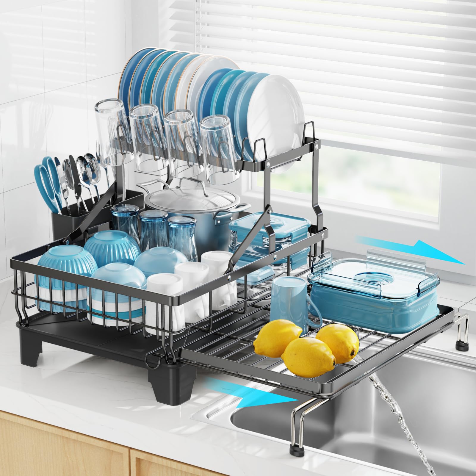 GSlife Large 2 Tier Dish Drying Rack