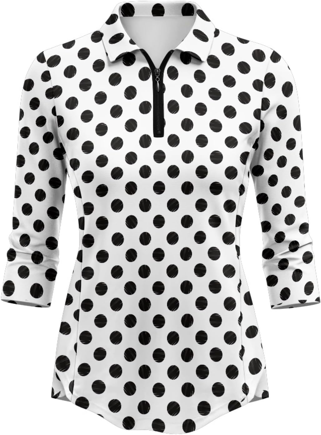 Womens 3/4 Sleeve Golf Polos Shirts Size S-2XL Sport Tops for Gym Tennis Activewear with Collare V Neck