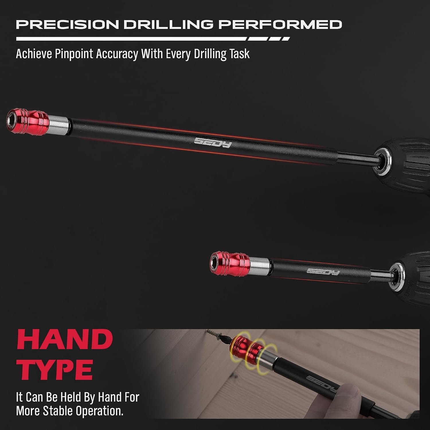 2-Piece 6", 12" Extra Long Magnetic Screwdriver Bit Holders, 1/4 Inch Hex Shank Quick Release Extension Adapter, Durable CR-V Steel, Universal Fit for Impact Driver Bits thumbnail