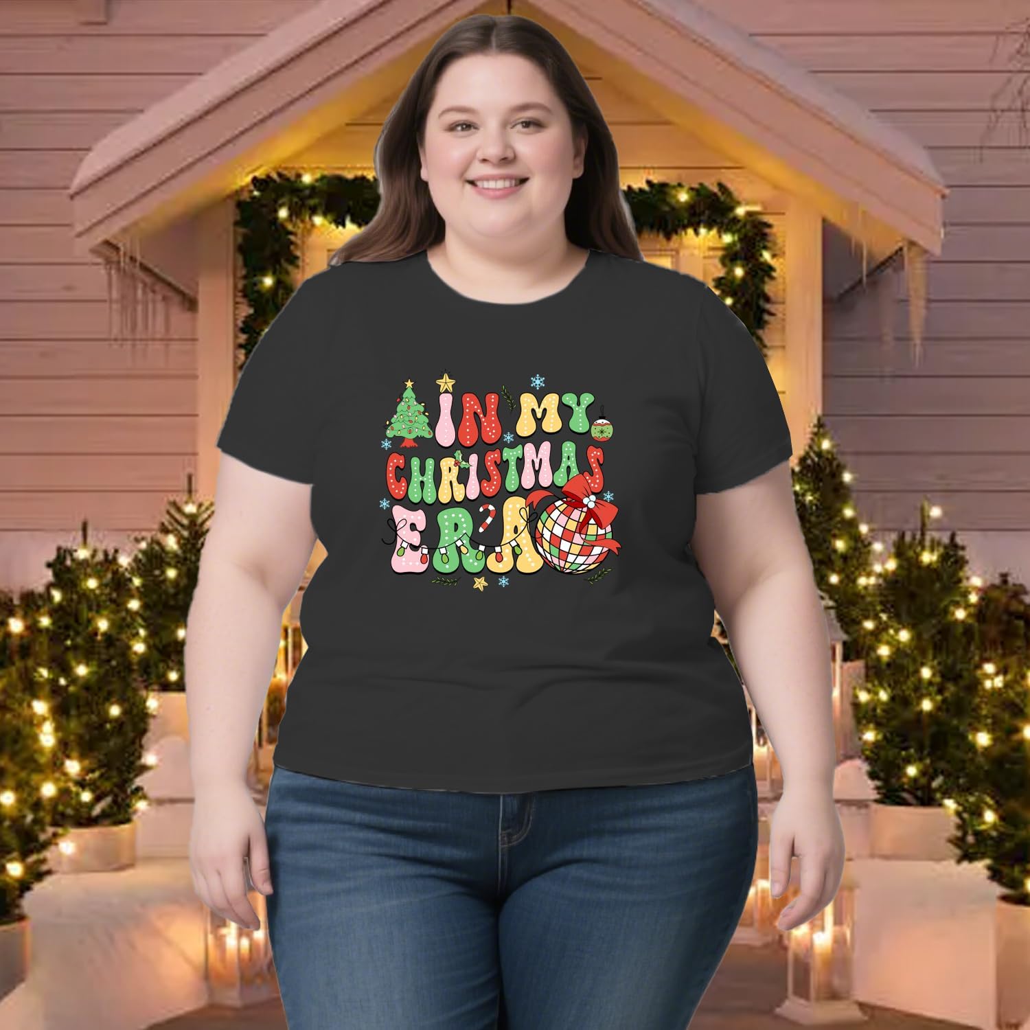 Christmas Plus Size Shirts for Women in My Christmas Era T-Shirts Xmas Holiday Tee Tops - Image 4