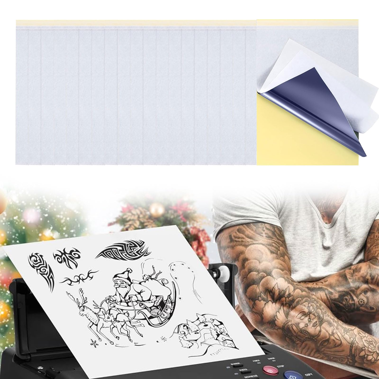 Papel Transfer Tattoo,20pcs Papel Calco Tatuaje,Papel Transferencia de Tatuaje,Papel Hectografico Tattoo Manual,Papel Calco de Carbón,Temporal Stencil Tracing Paper,Papel de Calco para Tatuajes