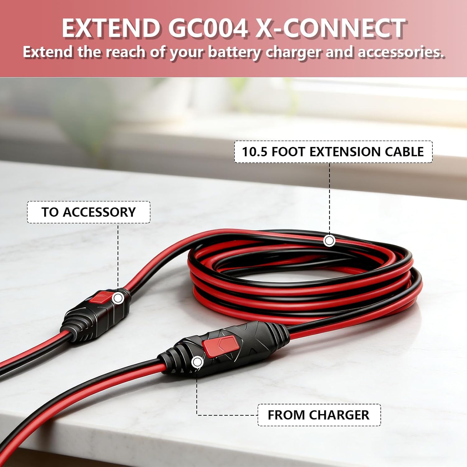 GC004 + GC008 X-Connect fit for NOCO Battery Charger Accessories Cables,M10 (3/8in) XL Eyelet Terminal, Replacement NOCO Battery Connector Smart Batteries Trickle Charger Extension Cable