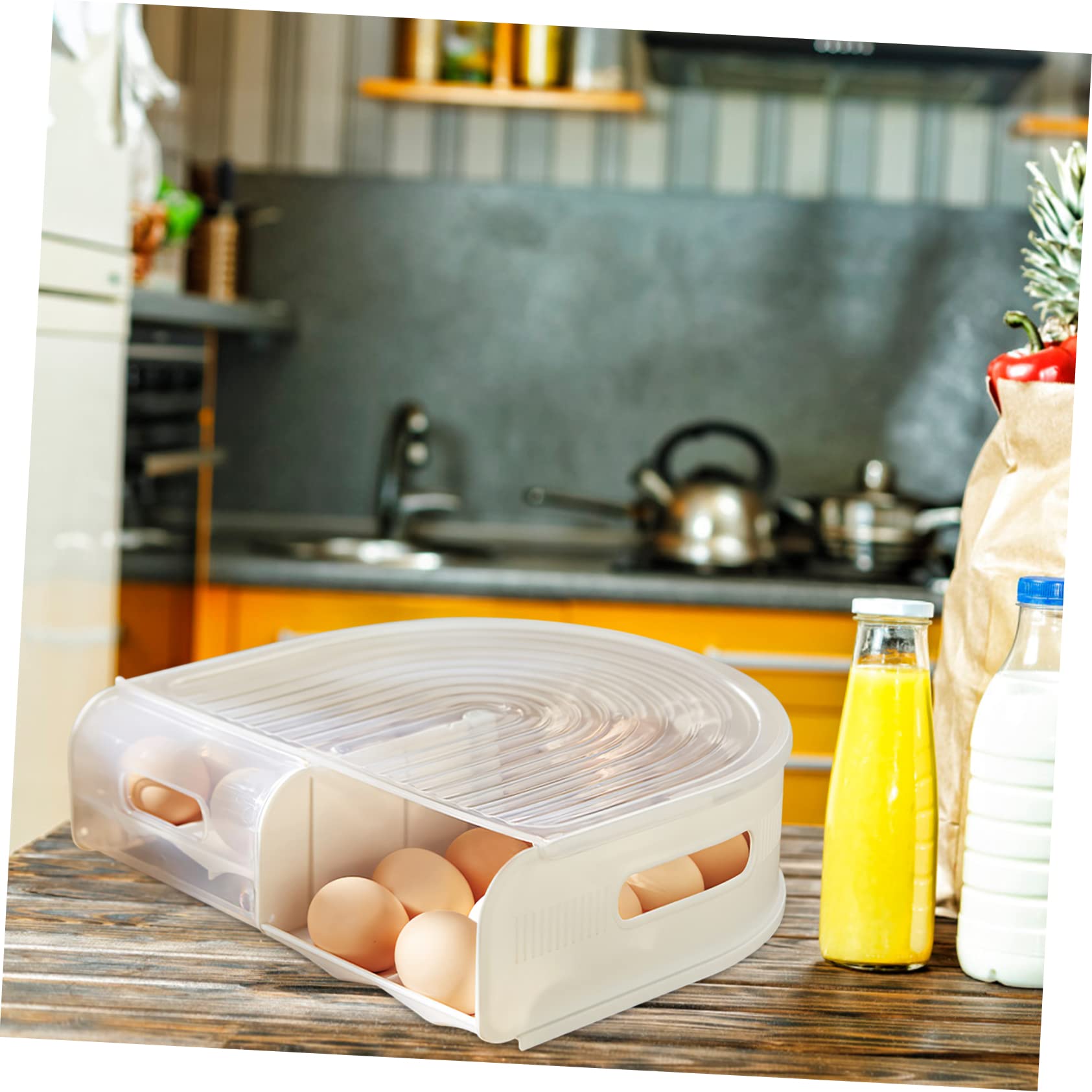 Healeved Organizador De Huevos Para Refrigerador Huevera Transparente y Apilable Accesorio De Cocina Para Almacenamiento De Huevos Reutilizable Diseño Inclinado Para Fácil Acceso
