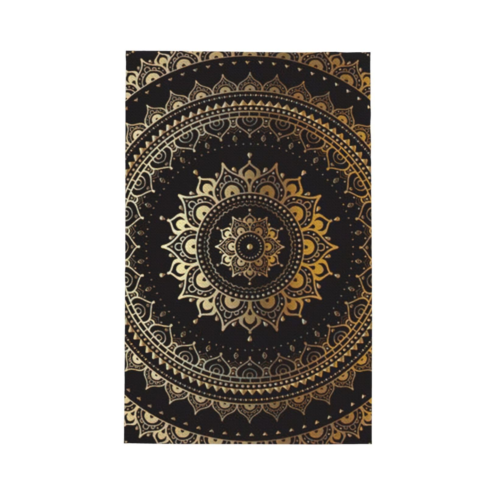 CKGODGF Mandala Print Absorbent Waffle Dishcloths,Kitchen Towels With Hanging Loops,Tea Towels.