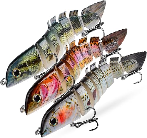 Crankbait Fishing Lure Pike Muskie Lures Lifelike Multi Jointed Swimbait Segement Hard Minnow Bait Treble Hook