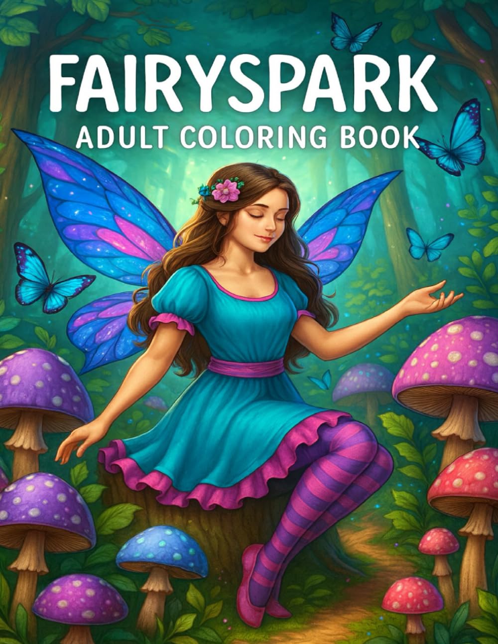 Fairyspark Adult Coloring Book: Whimsical Fairies, Enchanted Forests, Magical Creatures & Dreamy Fantasy Scenes for Relaxation and Creativity