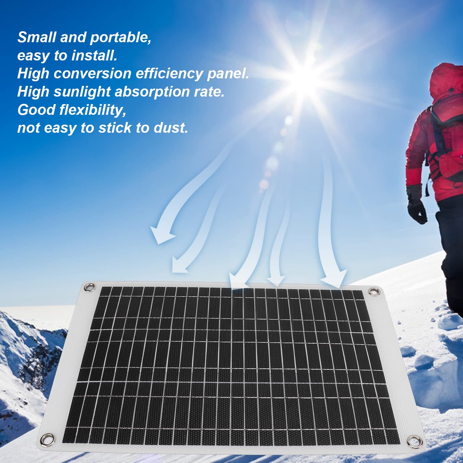 Cargador de batería de Panel Solar de 15W, Kit de carga de Panel Solar portátil para coche, motocicleta, RV, teléfono móvil de 12V