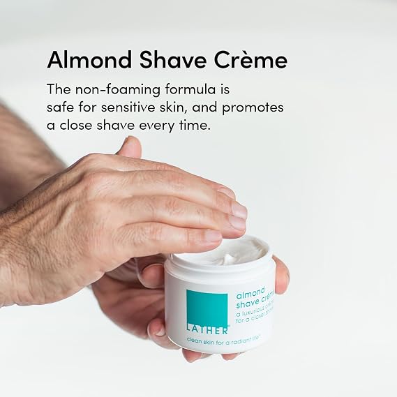 LATHER Almond Shave Crème, 120ml Jar