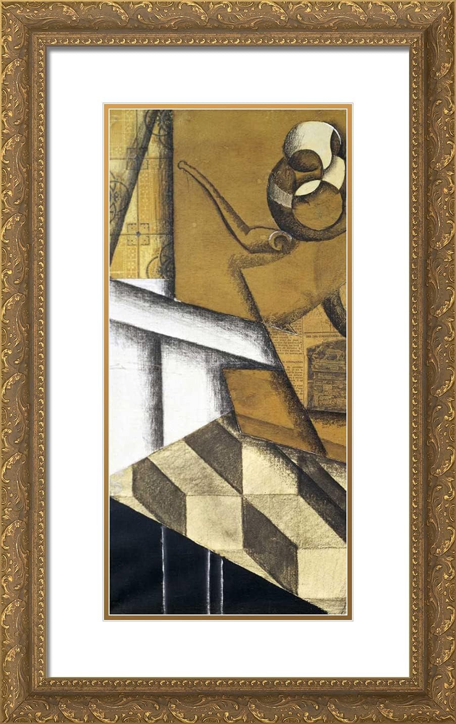 ArtDirect Gris, Juan 16x24 Black Ornate Framed Art Print with Double Matting Titled: Teacups I